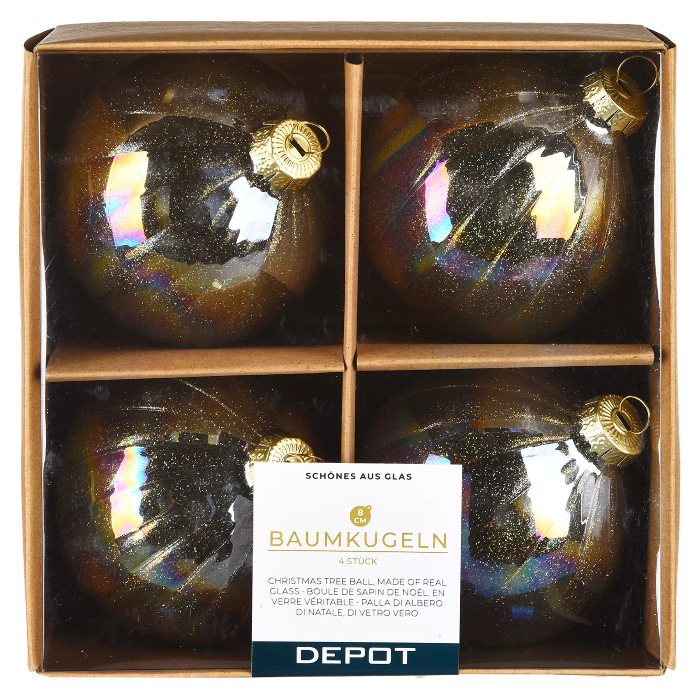 Depot Boule De Noël En Verre Holo Glimmer