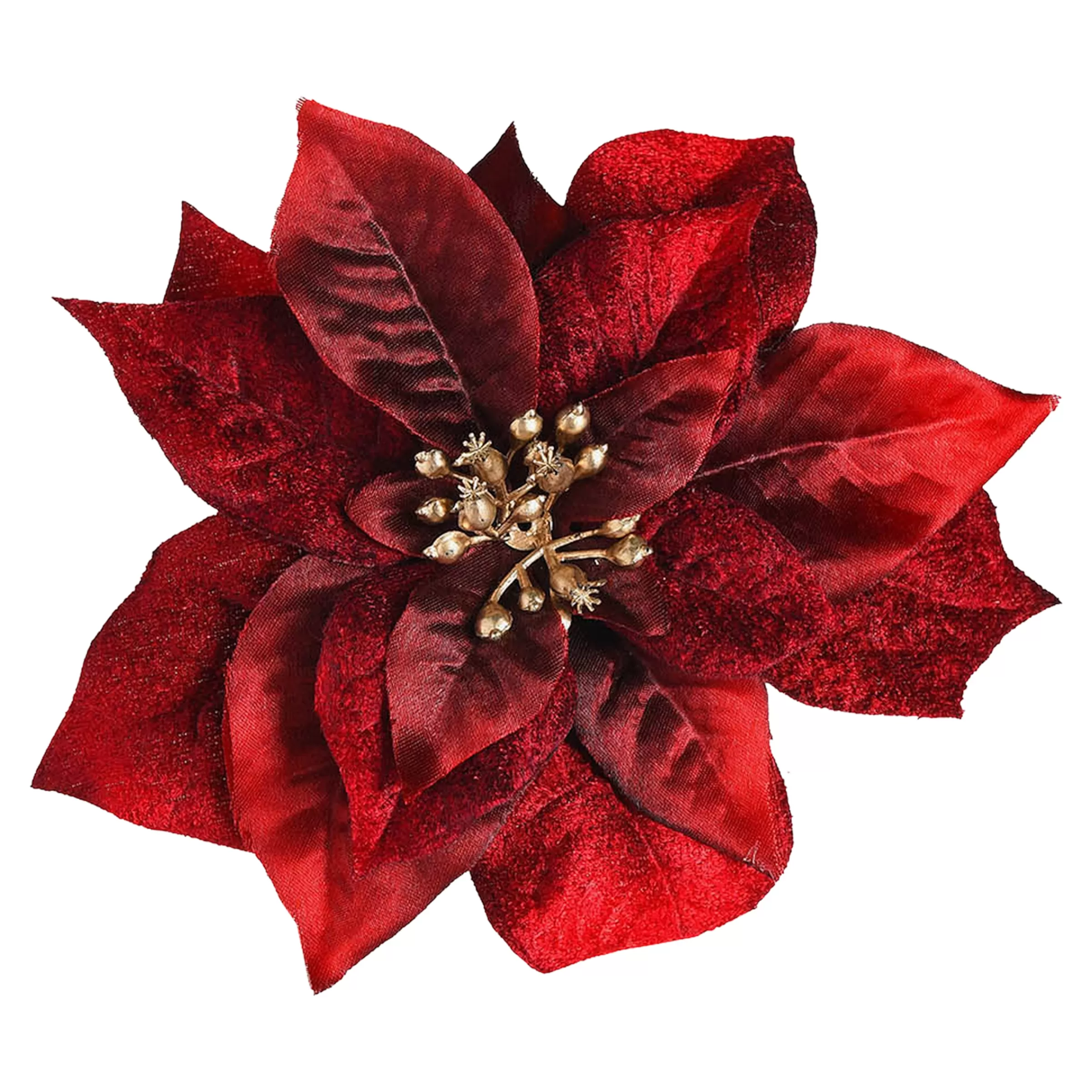 Depot Fleur Artificielle Poinsettia Sur Clip