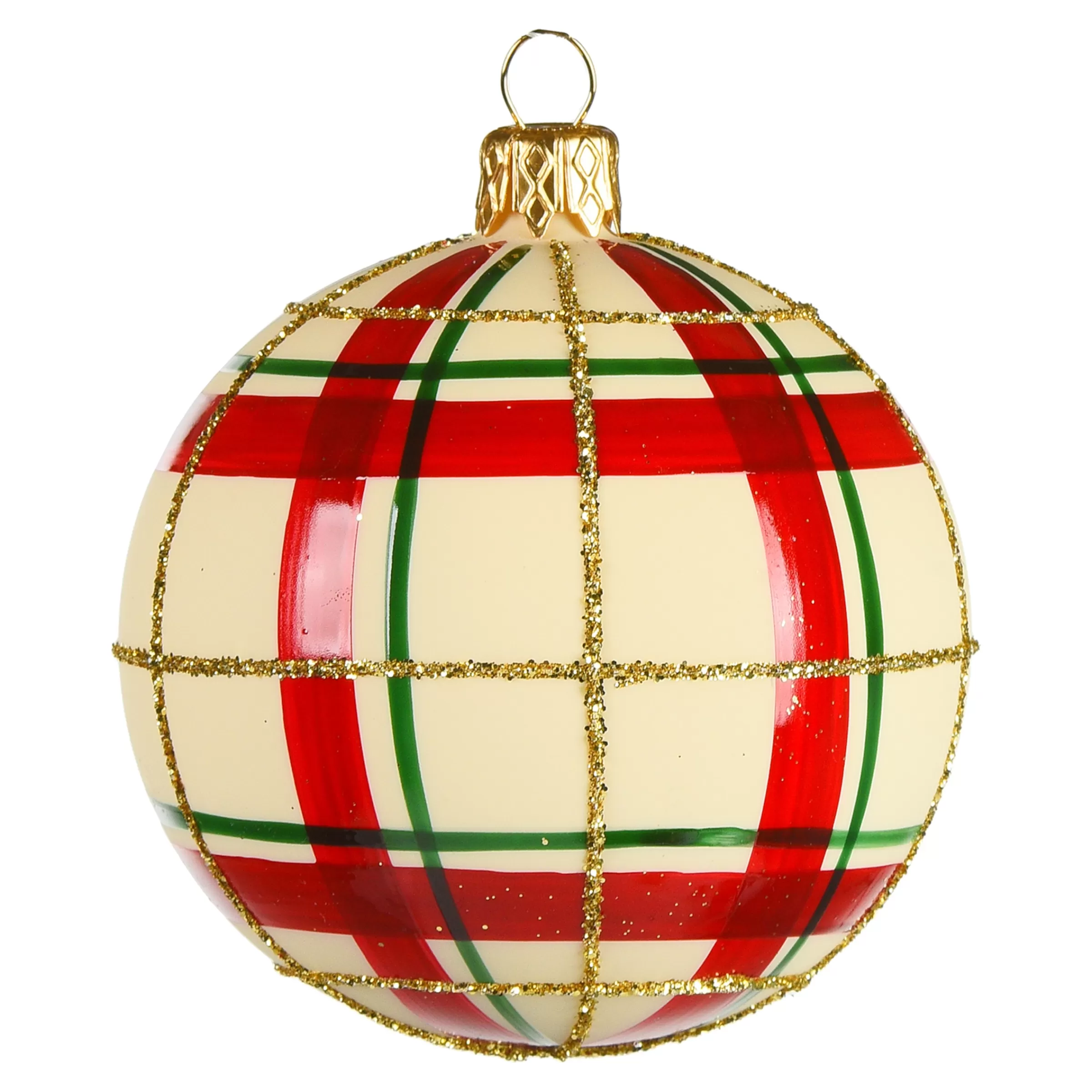 Depot Glas-Weihnachtskugel Checkered