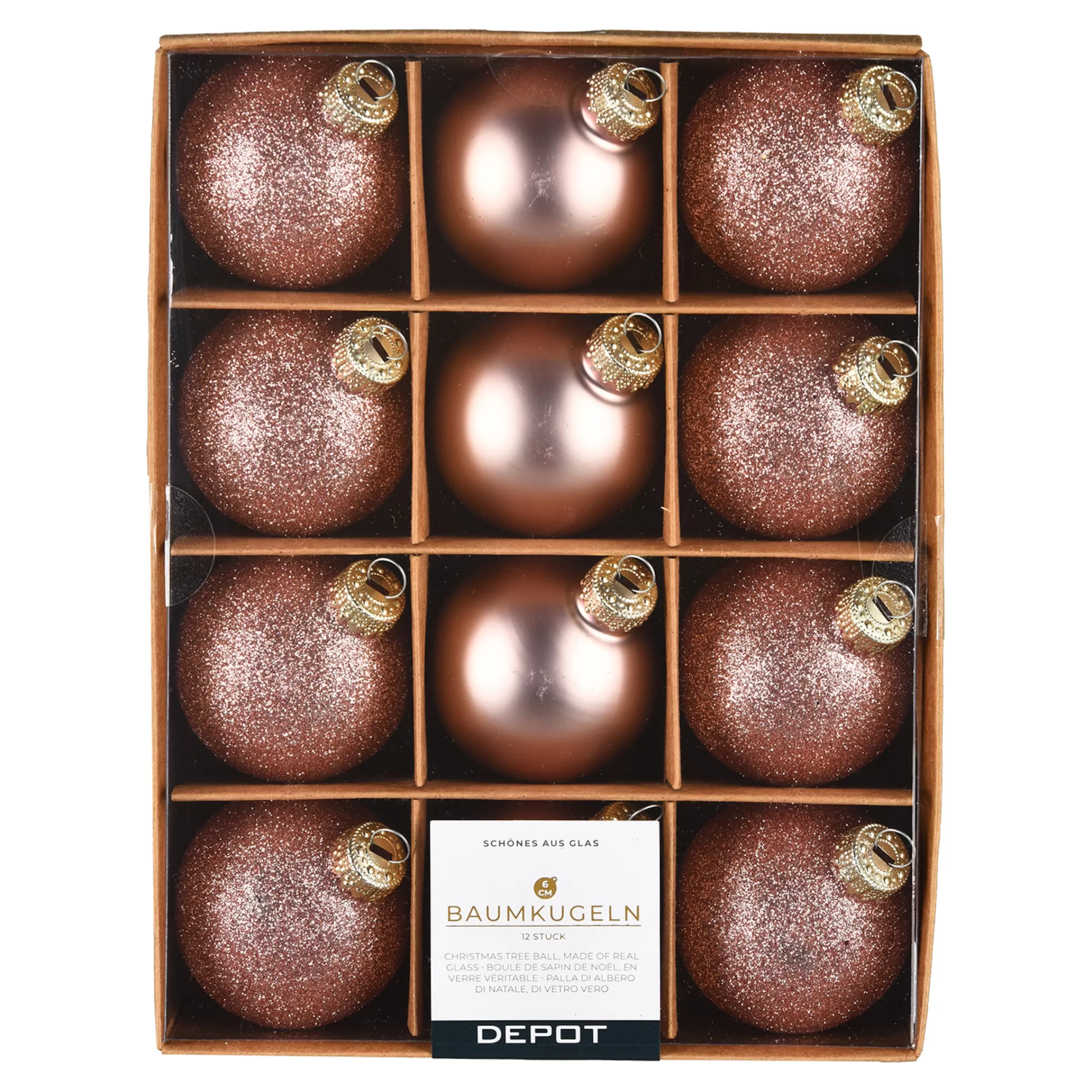 Depot Set De Boules De Noël En Verre Glam Mix