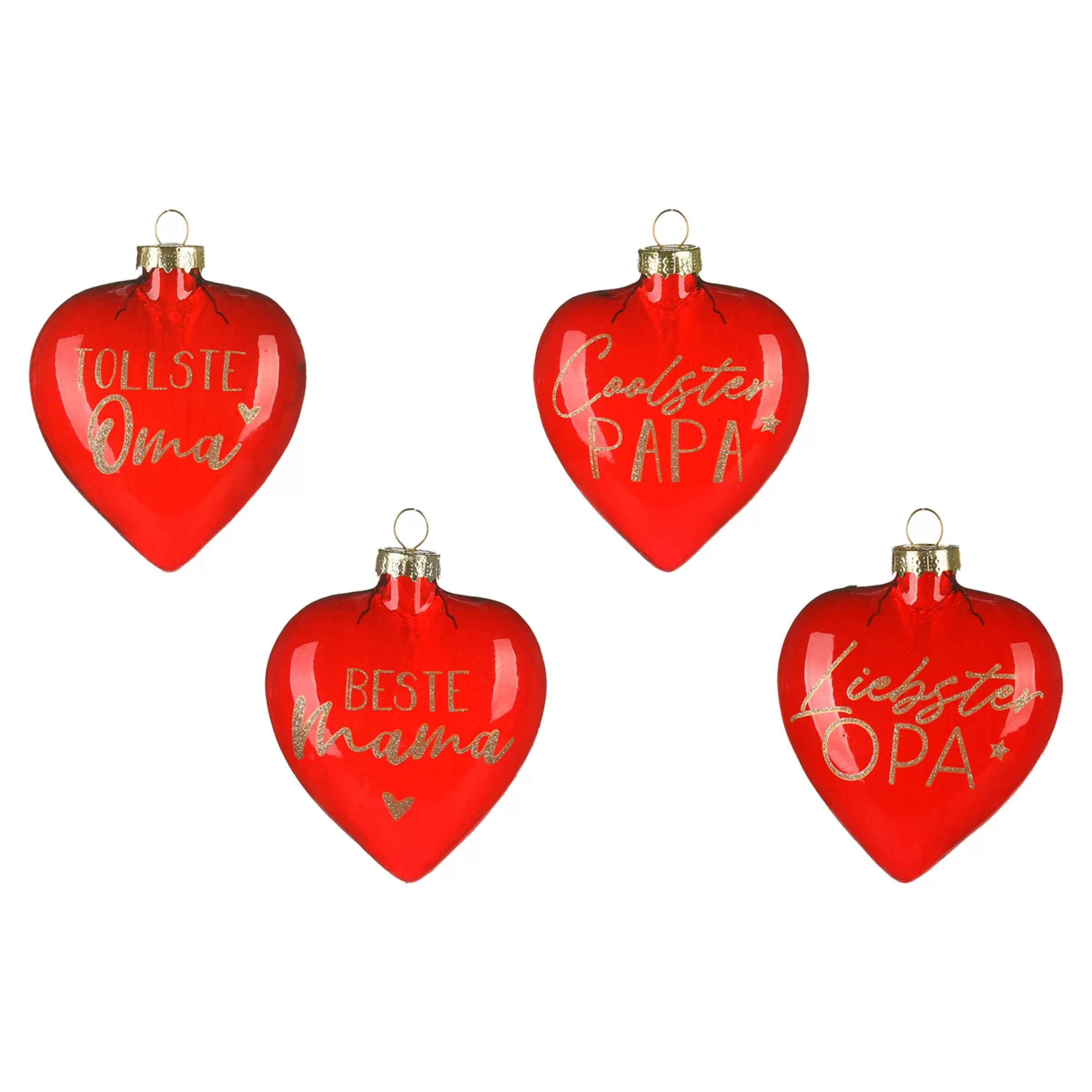 Depot Set De Décoration En Verre Pour L'Arbre Coeur Parents