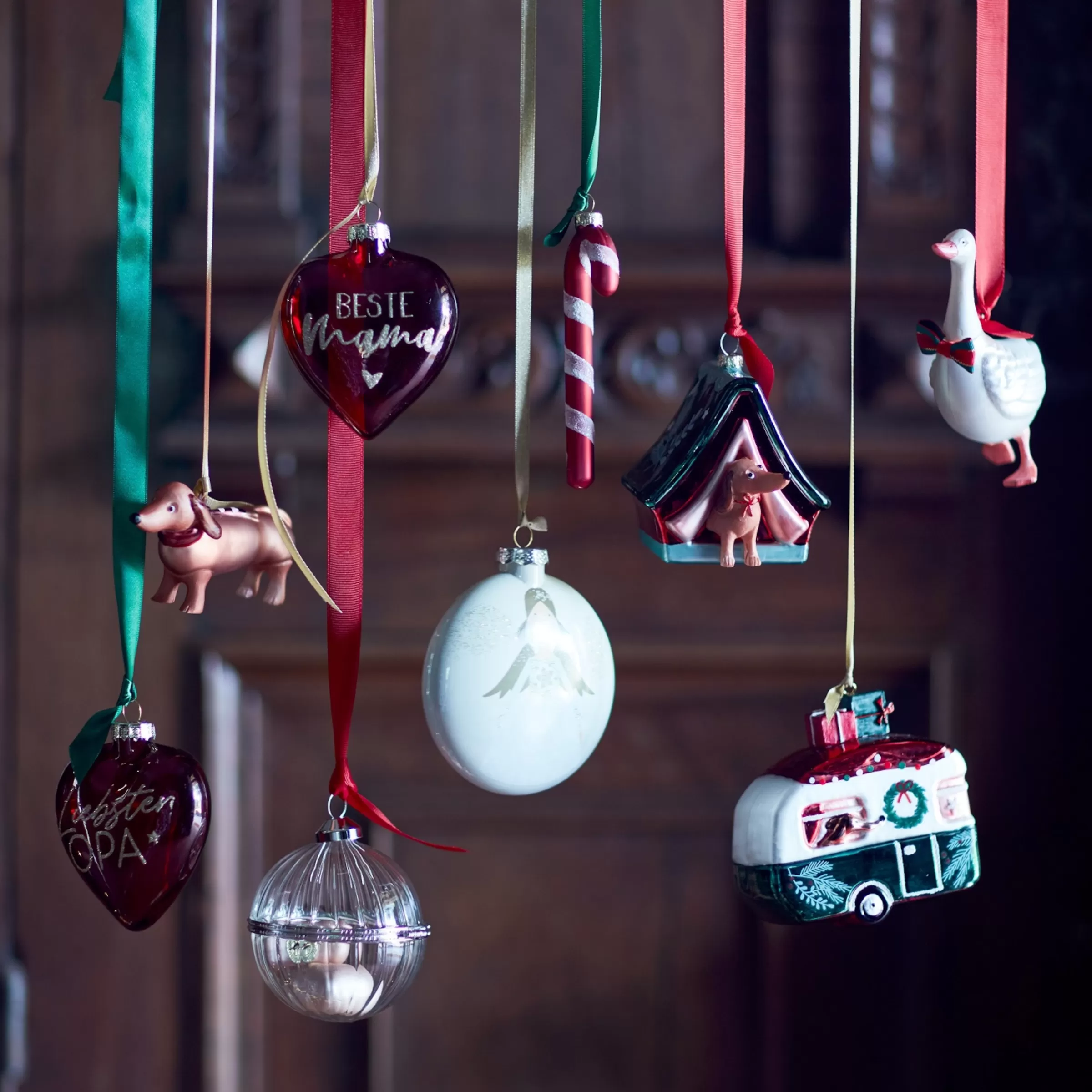 Depot Set De Décoration En Verre Pour L'Arbre Coeur Parents