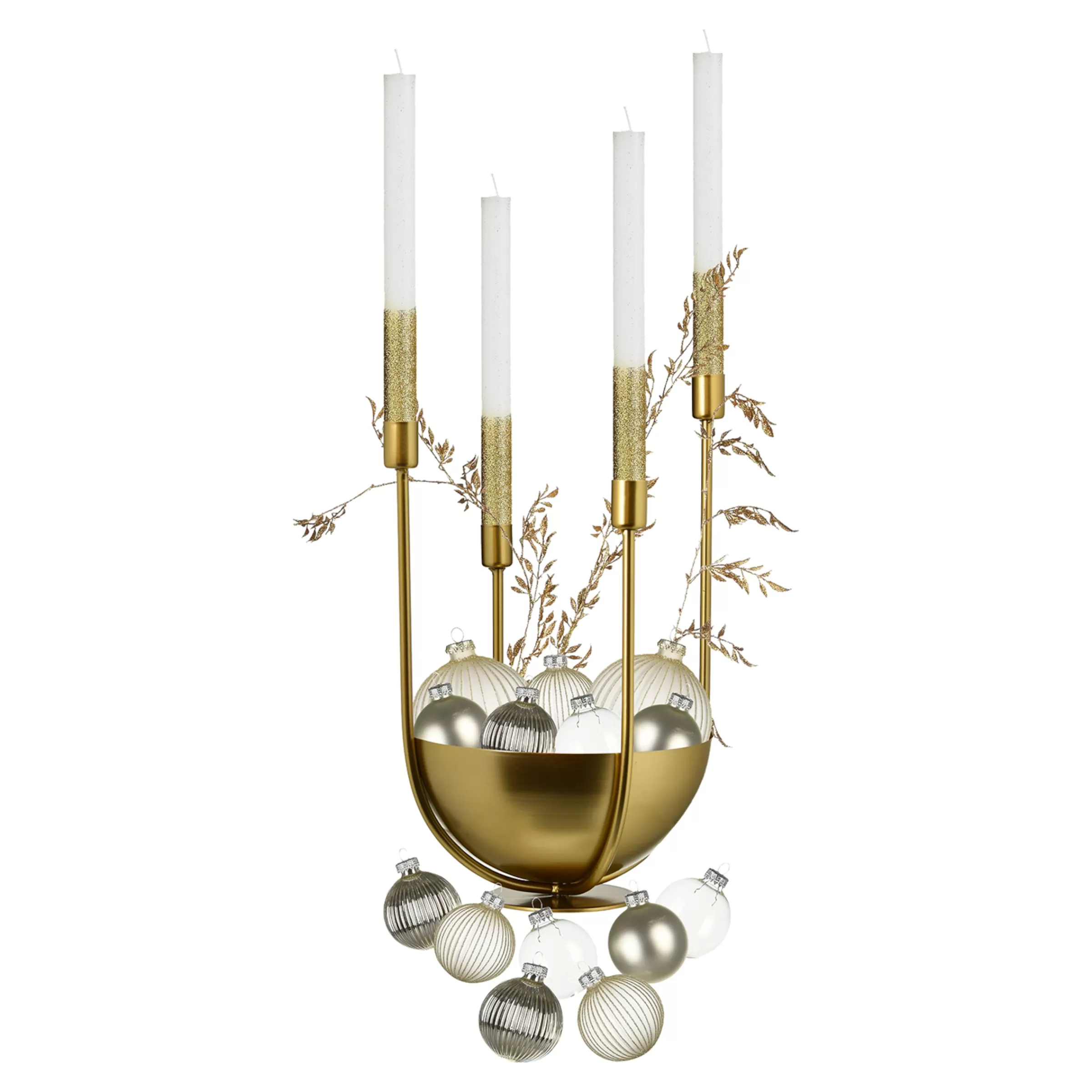 Depot Set De Décoration Porte-Bougies De Noël Golden Glam